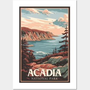 Acadia National Park Vintage Travel Poster Posters and Art